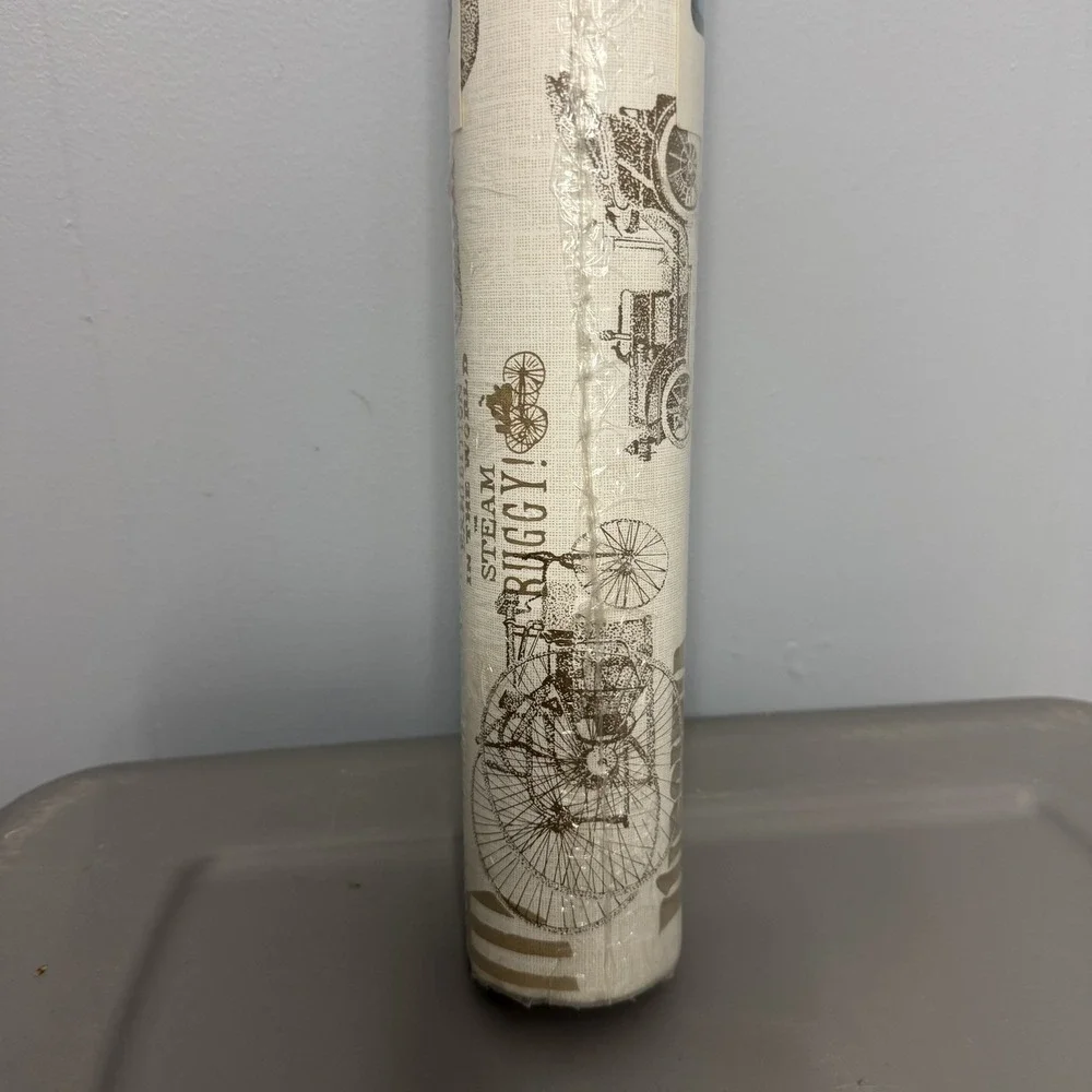 Vintage Wallcoverings 72 sq. ft. Steam Buggy Historical Transportation Wallpaper